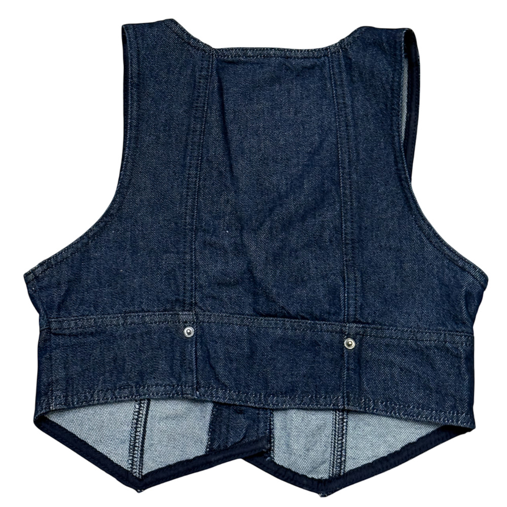 NEW FREE PEOPLE SCOUT DENIM CROPPED VEST TOP SZ 2 - Picture 7 of 10